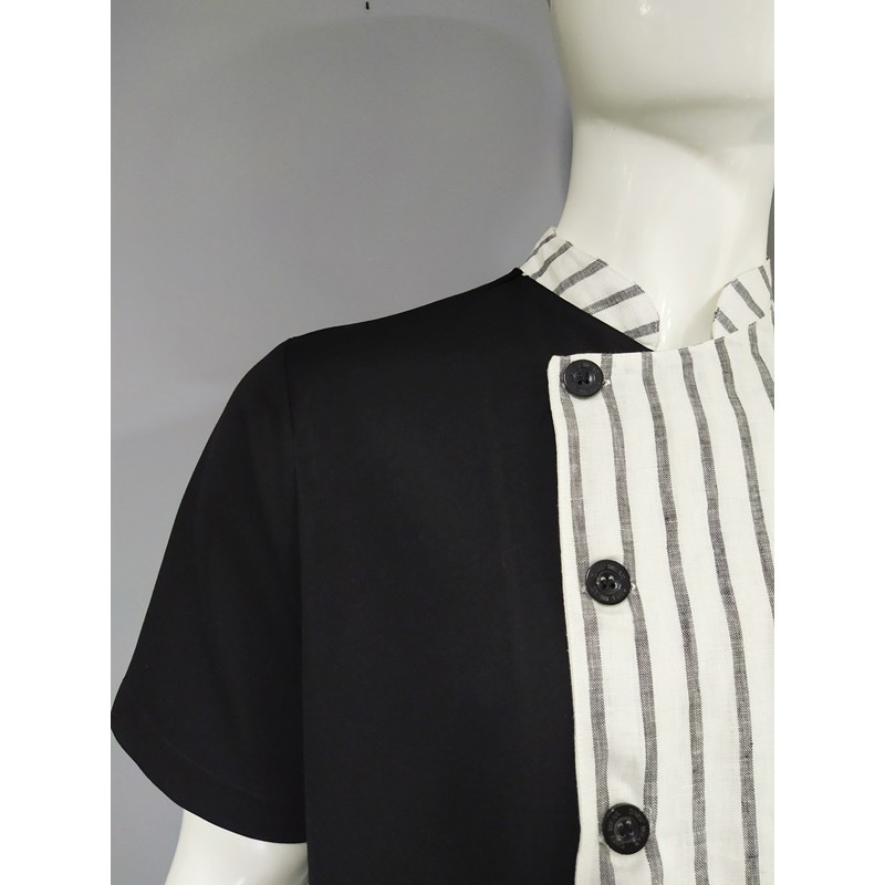 Chef Wear Baju Koki SS Komb Stripe