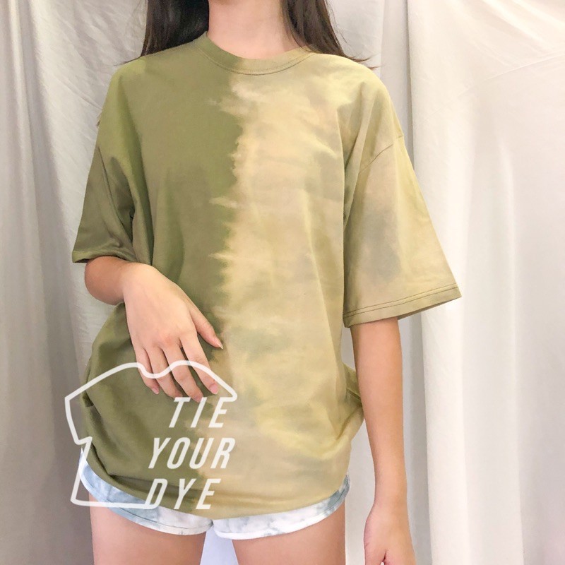 tie dye tshirt olive green