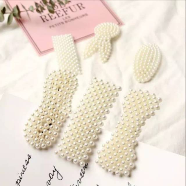  Jepit  hijab  import korea  mutiara hair pin pearl jepit  