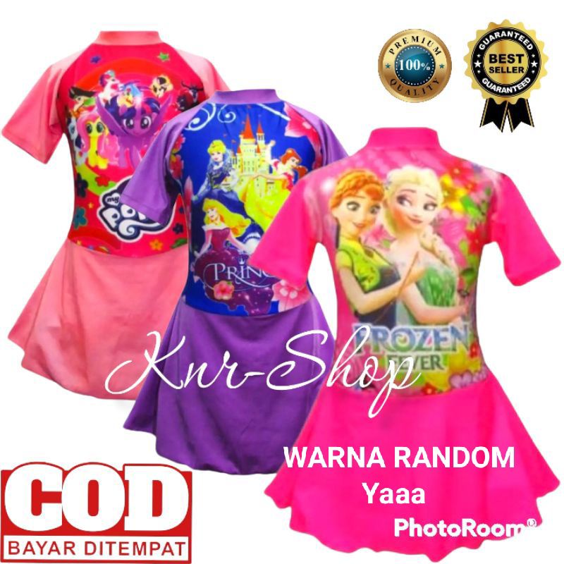 Baju Renang Anak Perempuan Model Rok 3 - 12 Tahun Karakter Cantik
