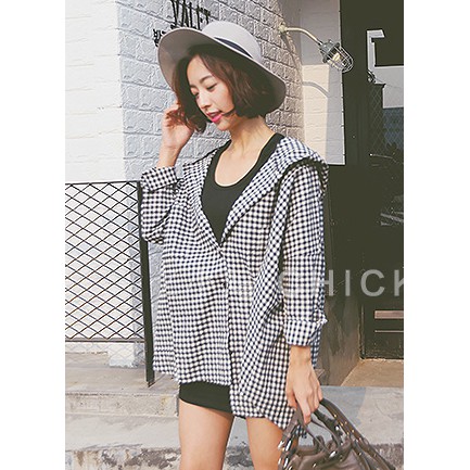 kemeja hoodie oversized outer style korea import cotton