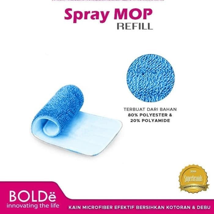 BOLDE REFILL SPRAY MOP ULTIMA / KAIN PEL MICROFIBER / ISI ULANG BOLDE