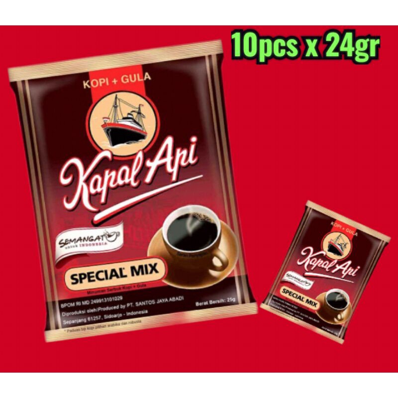 

Kopi Kapal Api Spesial Mix Kopi Plus Gula Kemasan 10×24gr