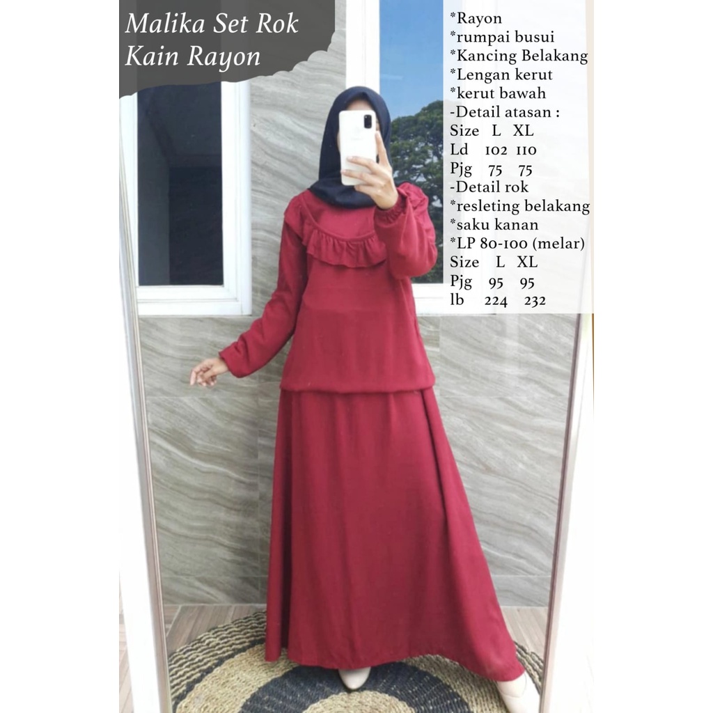 SETELAN ROK RAYON POLOS / SETELAN ROK POLOS RUFFLE / SETELAN ROK WANITA / SETELAN ROK MUSLIM