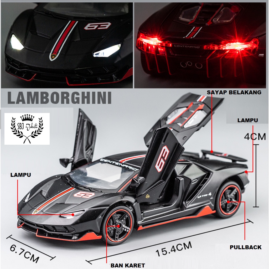 DIECAST MINIAUTO MOBIL Lamborghini SIAN 770 Skala 1:32 Metal Series