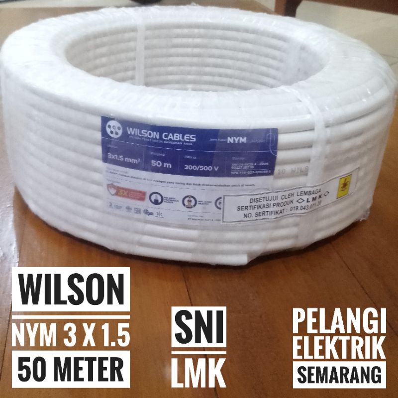 WILSON Kabel Listrik NYM 3x1.5 / 3x1,5 / 3 x 1.5 SNI LMK - Ecer Meteran