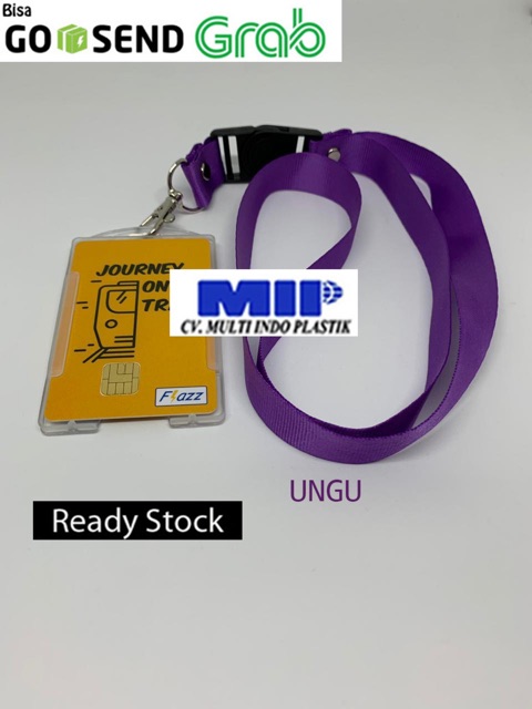 Tali gantungan nametag/tali id card ungu/tali lanyard 2 cm casing nametag murah/sampul id card murah