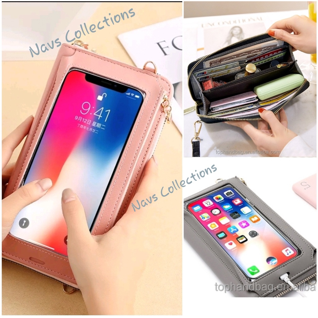 Tas Selempang Wanita Tempat Hp Dompet Multifungsi Touch Screen Trasparant /Dompet Hp /Tas Hp Terbaru