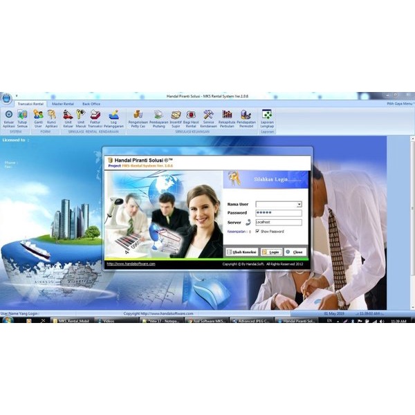 Aplikasi software Rental mobil MKS v