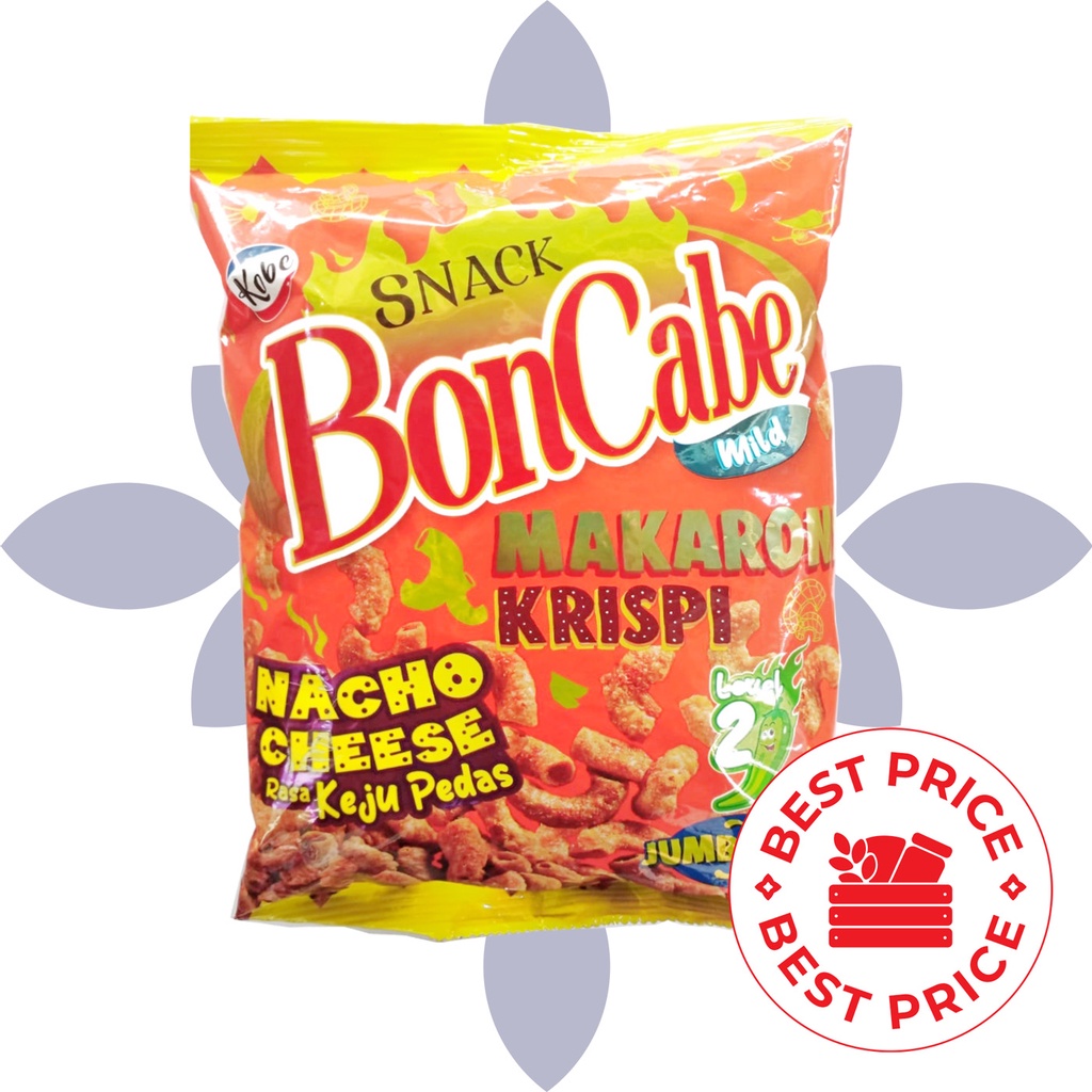 BONCABE - SNACK MAKARONI KRISPI NACHO CHEESE KEJU PEDAS LEVEL 2 - 150 GR (JUMBO)