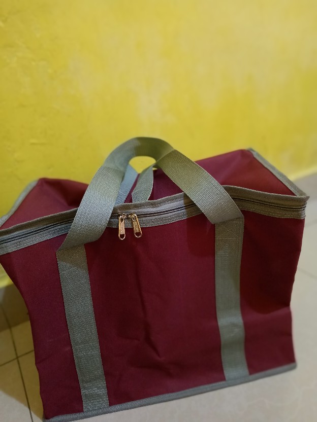 30l Zipper Cooler Bag Tas Belanja Pendingin Ice Wanita Shopping Aluminium Foil Resleting Ritsleting