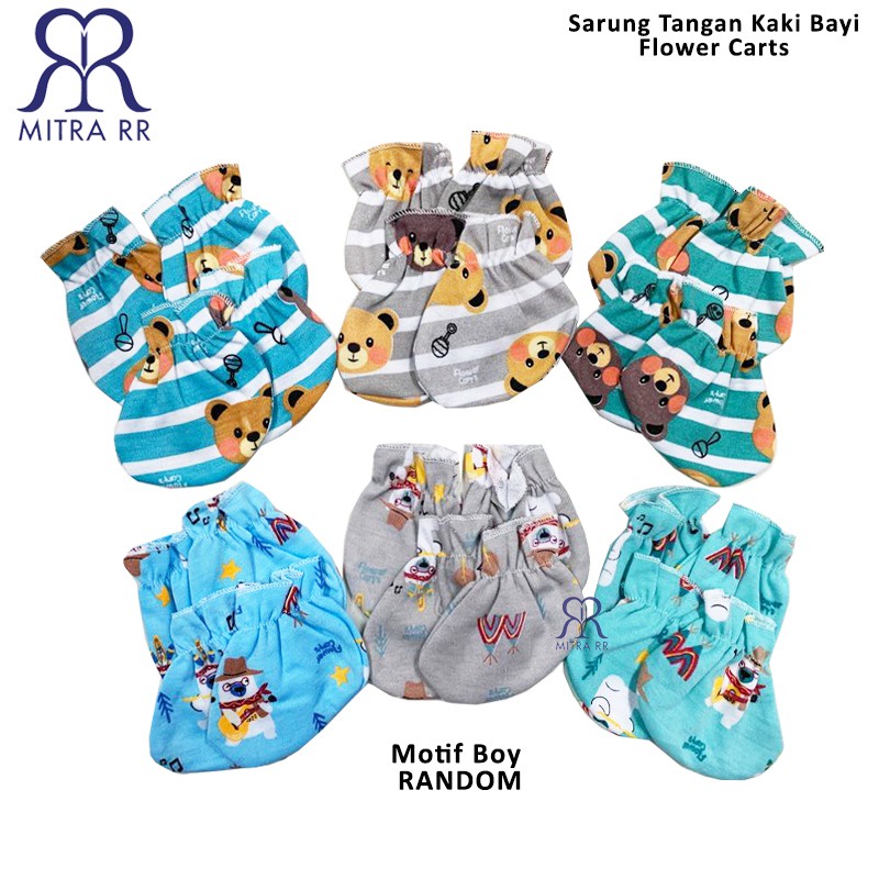 (1 SET) Sarung Tangan Dan Kaos Kaki Bayi // STK Bayi // Flower Cart’s Warna Polos Newborn