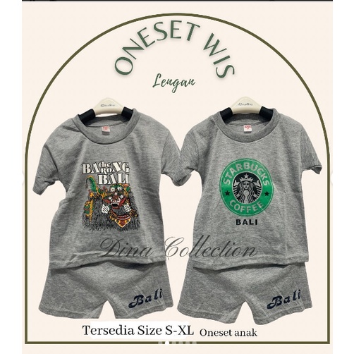 Setelan kaos celana Oneset Wis Anak Lengan