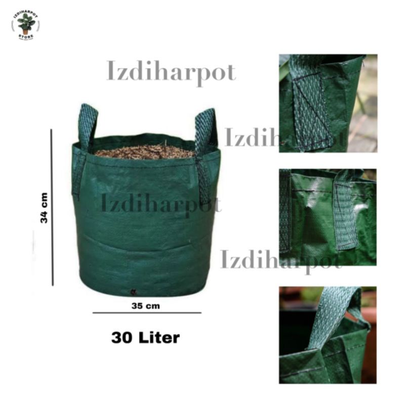 planter bag eco pack 30 liter 2 handle untuk pot tanaman - PLANTER BAG 30 LITER