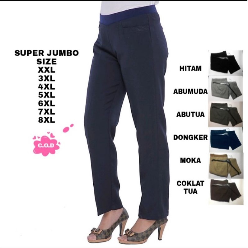 Celana bahan kerja formal kantor wanita super jumbo size xxl-8xl