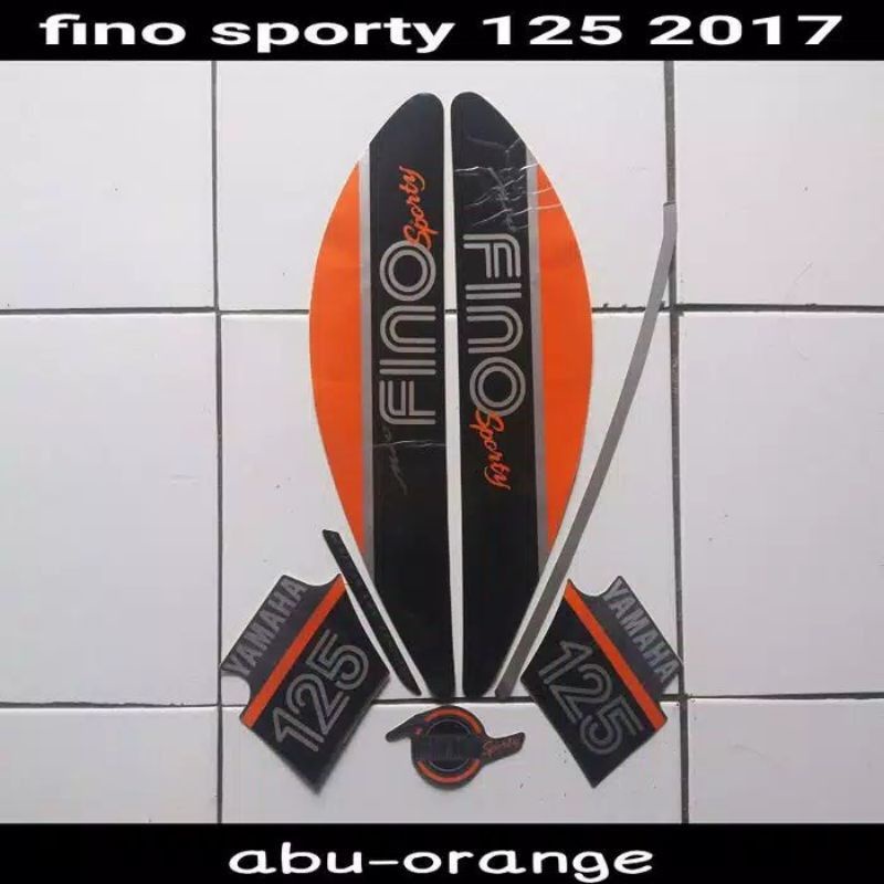 Stiker Fino Sporty 125 2017 Abu-Orange