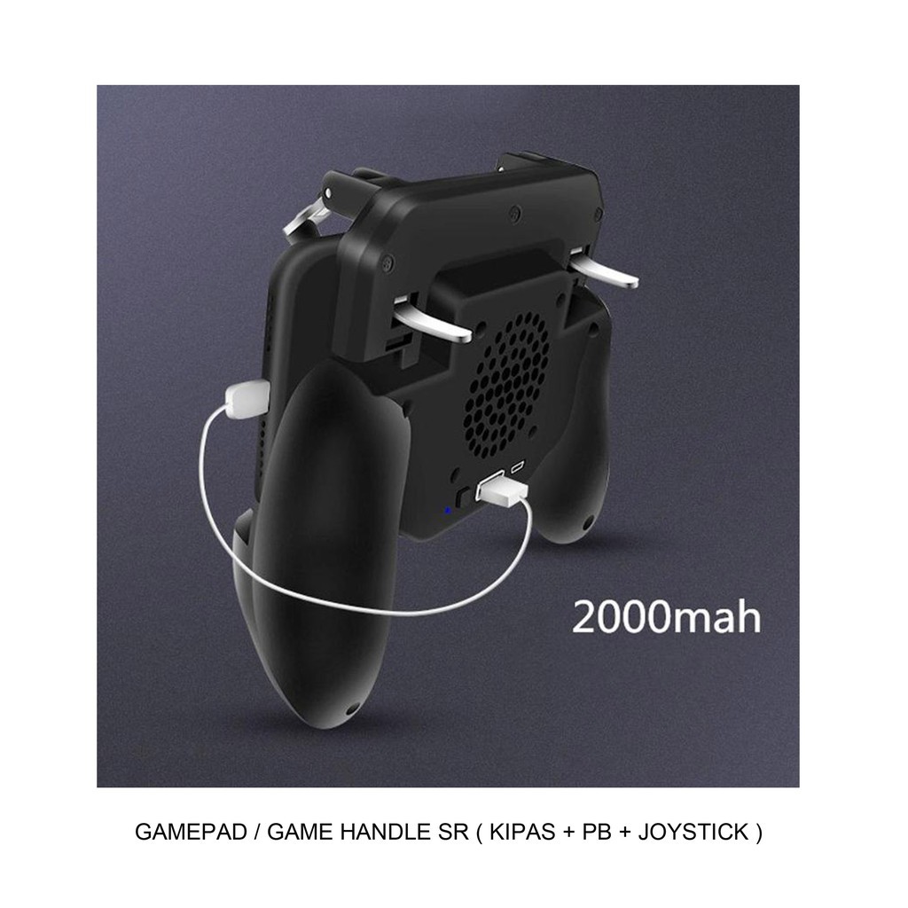 Trend-Gamepad/Game handle SR + Power Bank + Kipas 2000mah/Gaming Android/IOS/PUBG/MOBILE LEGEND DLL