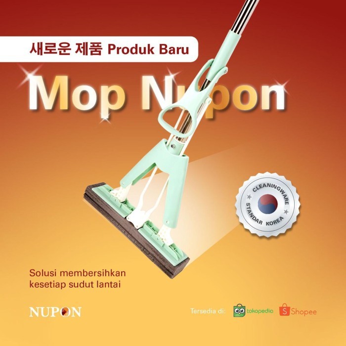 Alat Pel Lantai Tarik Stainless Steel Pengepel Praktis Magic MOP NUPON