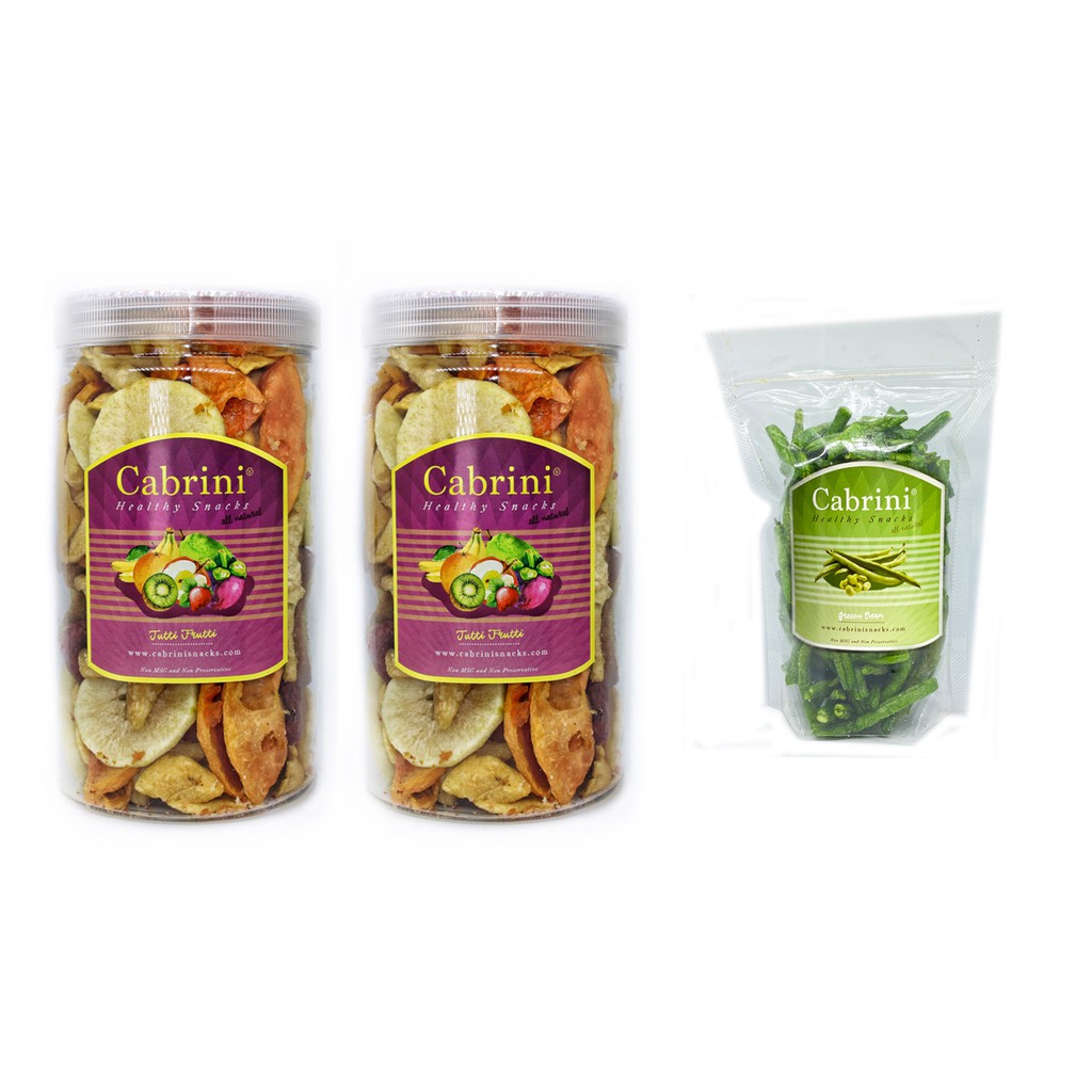 

PAKET Cabrini Snacks Crunchy Veggie Tutti Frutti 1000mL dan Pouch