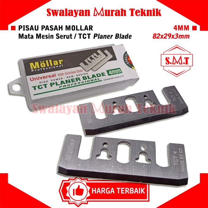 MOLLAR Pisau Pasah Ketam Sugu Box Mata Mesin Serut TCT Planer Blade Grinding Side 4mm