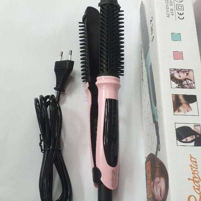 Catokan LADYSTAR pro 2in1 LS-7200 , catokan sisir 2in1 , iron brush, sisir blow, LURUS CURLY BLOW