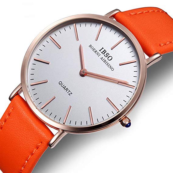 IBSO Boerni Aibisino Good Quality Genuine Leather Waterproof Women Wrist Watch 2203 Rose Gold