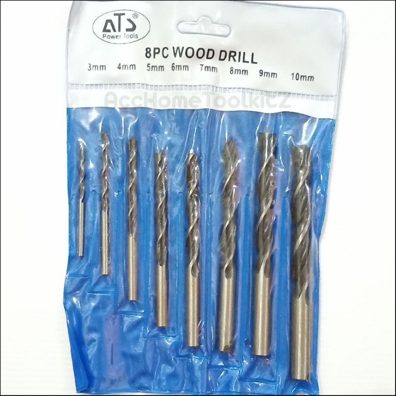 Mata Bor Kayu 1 set isi 8 merek ATS Wood Drill