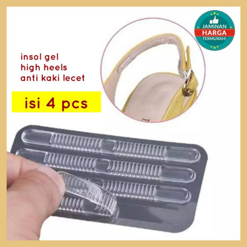 4Pcs Silicone Gel Hug My Heels / Silikon Pelindung Kaki Anti Lecet