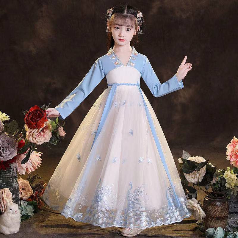 Children's Hanfu girls' spring and summer ancient clothes daily super fairy Chinese wind Ru skirt fa