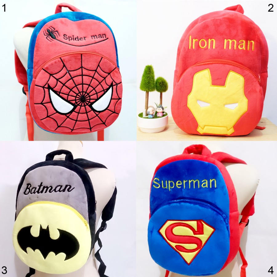 Tas ransel BESAR anak sekolah ironman batman superman spiderman kapten amerika avangers hulk