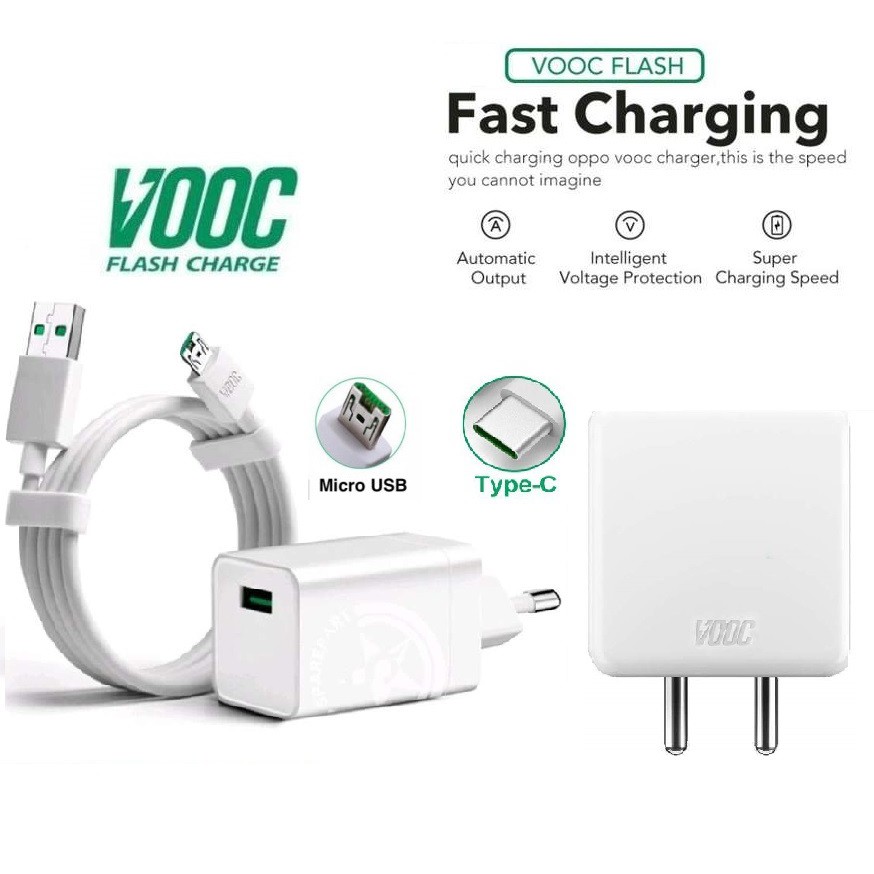 Charger Op po VOOC Micro USB /  Type C - Cas Fast Charging