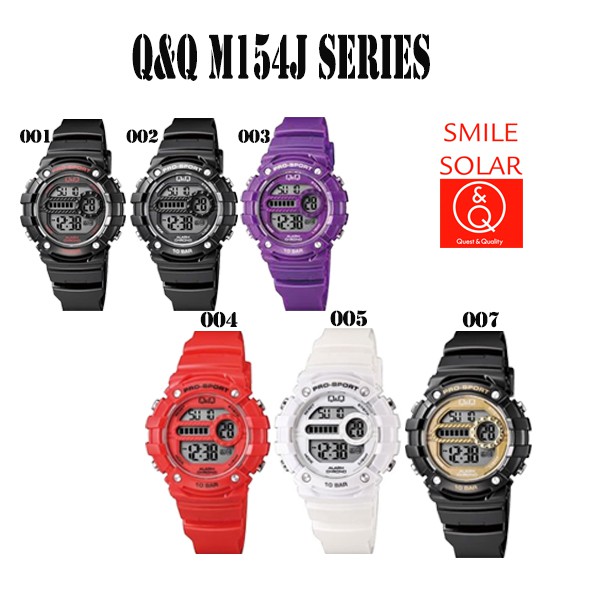 SALE Jam Tangan Unisex Casual Sporty Rubber Digital Original Q&amp;Q QNQ QQ M154 M154J Series