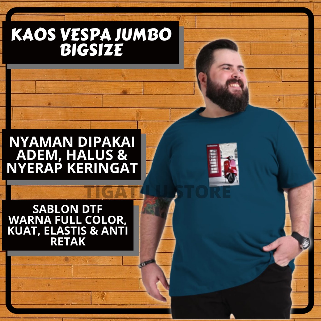 Kaos Oversize Pria Jumbo Big Size Vespa Merah Original Murah Keren Kekinian Terbaru / Kaos Oblong Pr