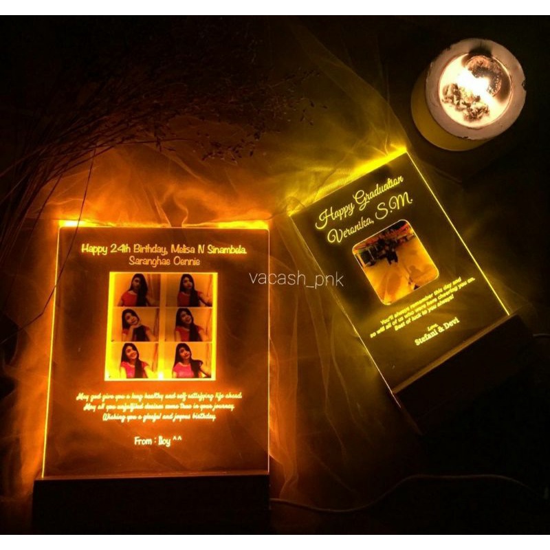 Akrilik plus Kayu Lampu LED