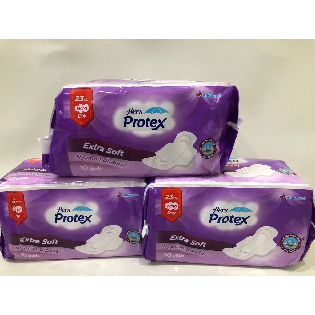 Hers Protex Maxi Wing Extra soft 23Cm 10Pads - Pembalut Protex Ungu