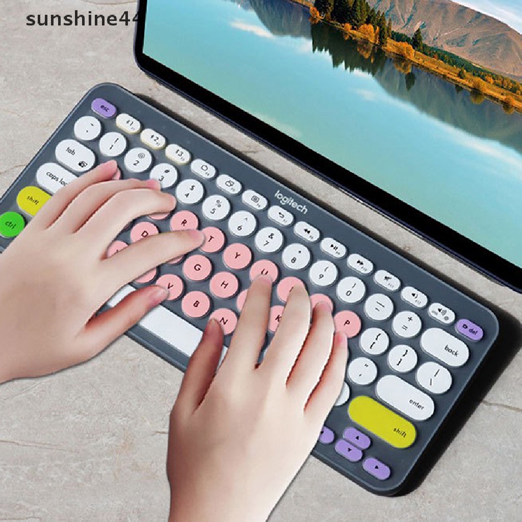 Sunshine Cover Keyboard Wireless Bahan Silikon Lembut Warna-Warni Untuk Logitech K380