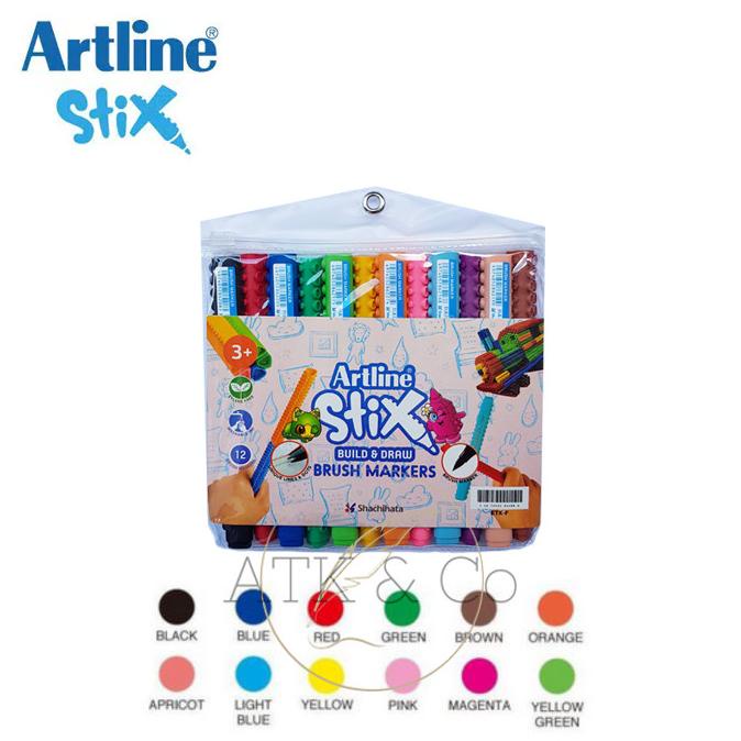 

[[COD]] Artline Stix Brush Marker Set 12 - Kuas Brush Pen EKSLUSIF Kode 1312