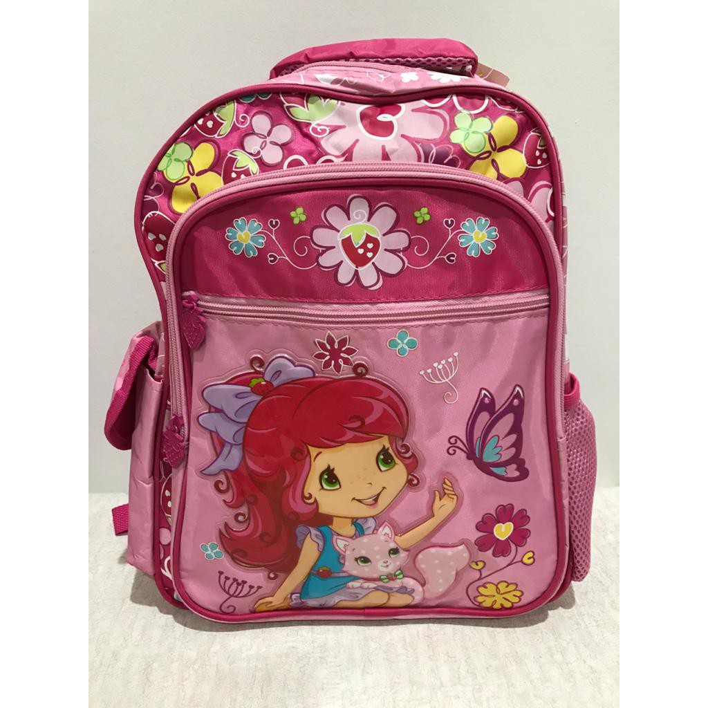 TAS BACKPACK RANSEL STRAWBERRY SHORTCAKE ORIGINAL WARNA PINK (28x10x35) (PxLxT)