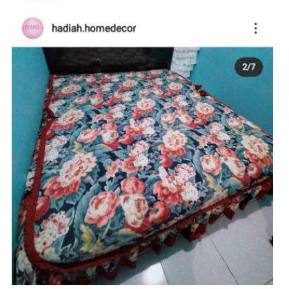 preloved Sprei rumbai motif bunga Uk 160x200 + 4 sarban Uk 40x60