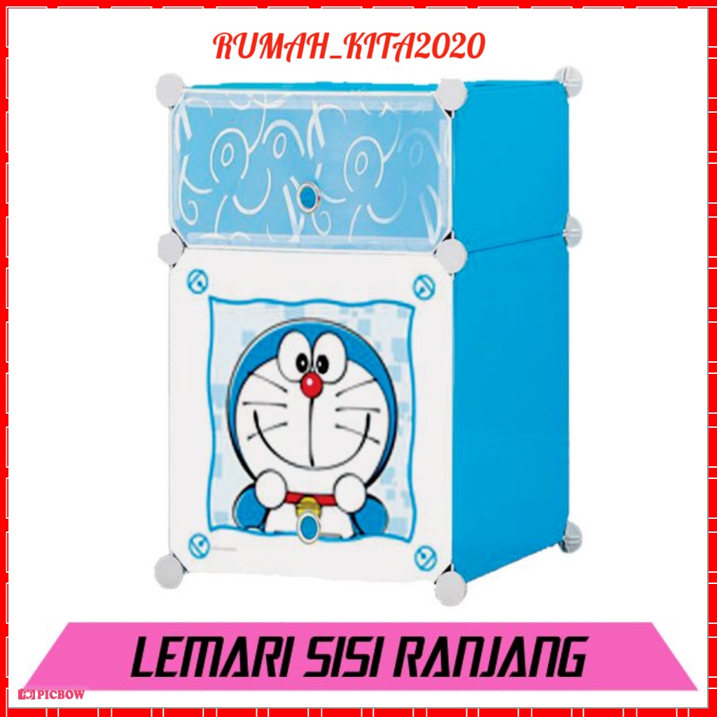 Lemari Plastik Sisi Ranjang Portable Mini 2 Susun serbaguna Import Karakter lemari minimalis Rak Sepatu Multifungsi Serbaguna Kabinet Lemari Baju Pakaian Wardrobe  Kabinet Rak Lemari Baju Anak Kost Mudah Di Rakit Rak Serbaguna Rak Baju Wardrobe