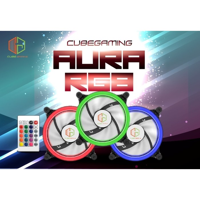 CUBE GAMING AURA RGB RING FANS (3 Pcs Ring Fan + Wireless Remote )