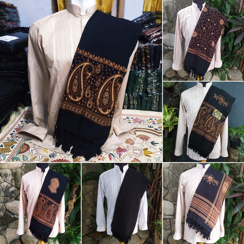 SORBAN KASHMIRI SORBAN HITAM BAHAN RAYON HALUS LEMBUT ADEM DAN NYAMAN DIPAKAI PANJANG 2 METER