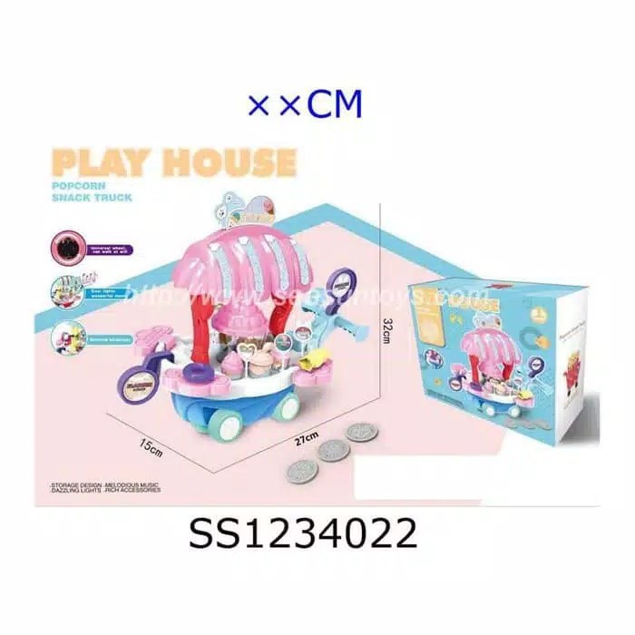 Mainan Anak Barbecue Truck Play House Portable Dengan Suara Memasak