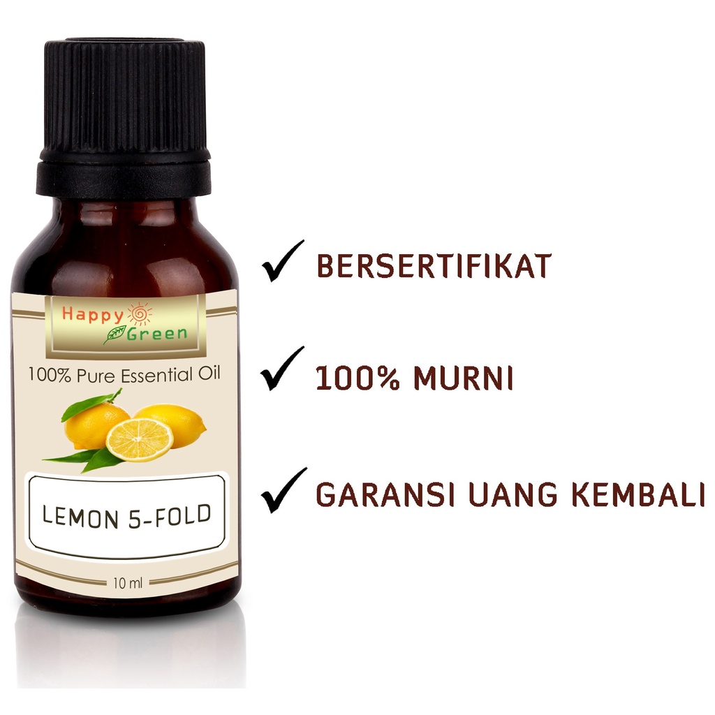 Happy Green Lemon 5 Fold Essential Oil - Minyak Kulit Jeruk Lemon 5 Fold - 100% murni