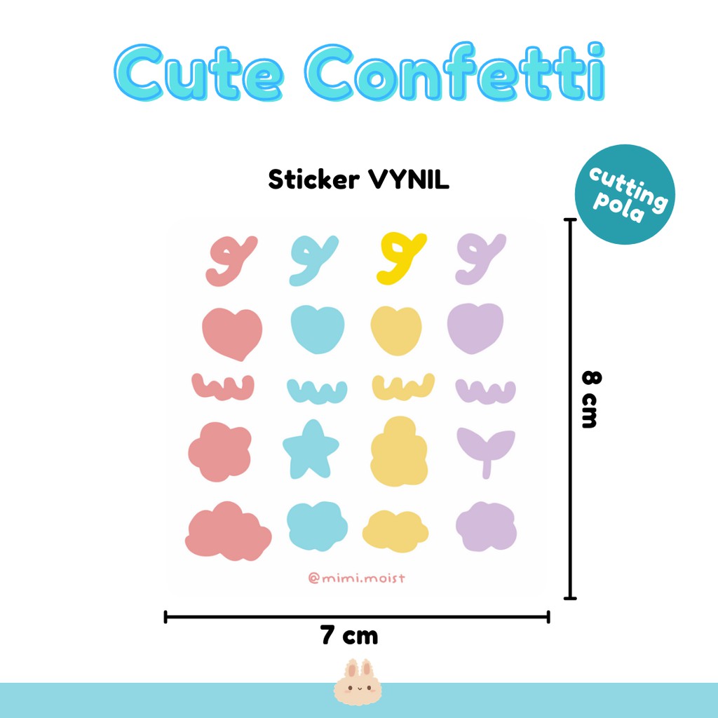 

cute confetti sticker series untuk journaling scrapbook - mimimoist