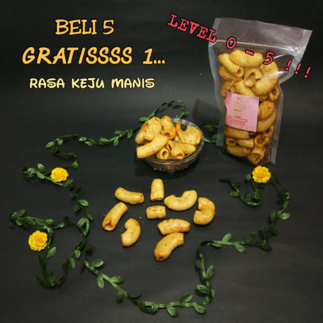 

Makaroni Rasa Keju Manis Level 0 - 5 | Muezza Snack Homemade