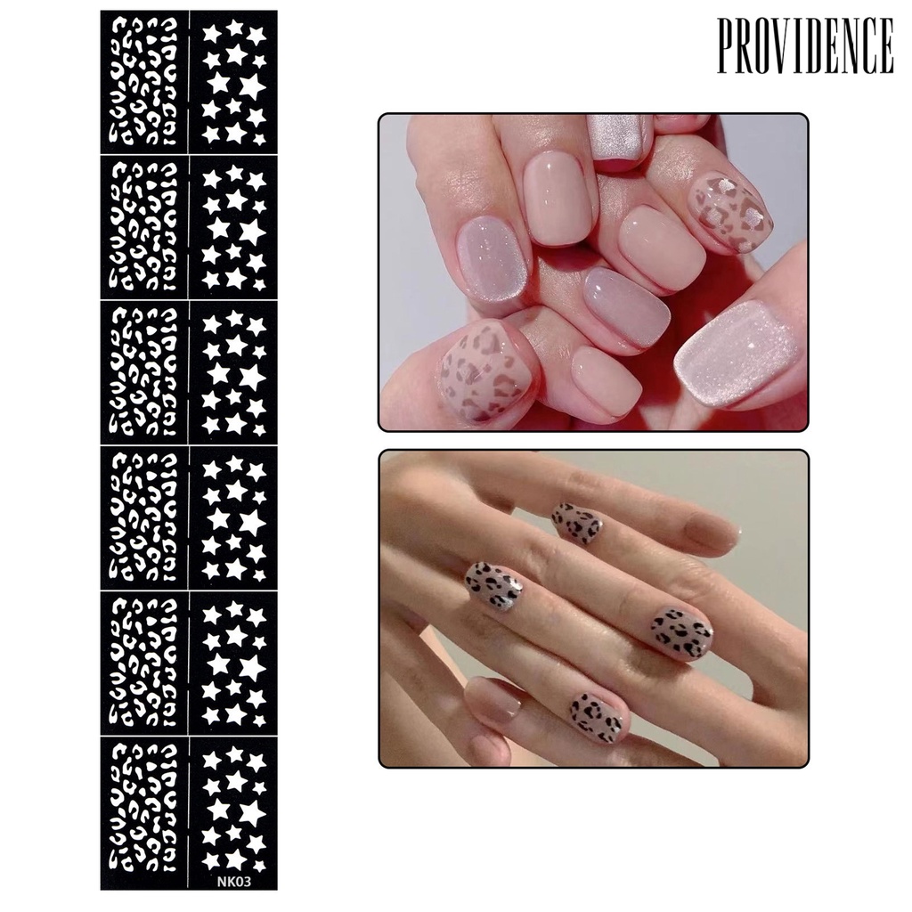 Providence Stiker Stensil Stempel Kuku Motif Hati / Bintang Untuk Nail Art DIY