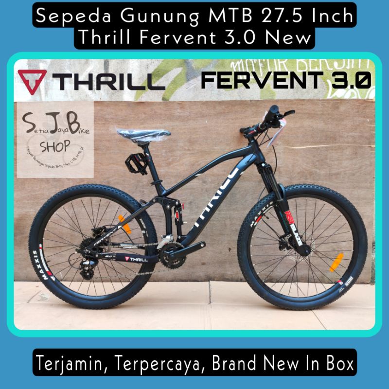 Sepeda Gunung MTB 27.5 Inch THRILL FERVENT 3.0 New Alloy 2x8 Speed Rem Hydraulic FULL SUSPENSI