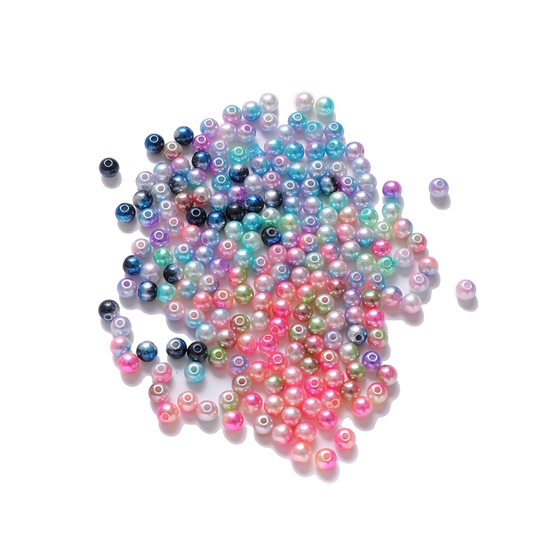 200pcs Manik-Manik Mutiara Akrilik Bulat Warna-Warni Ukuran 4mm 6mm 8mm Untuk Membuat Perhiasan Diy