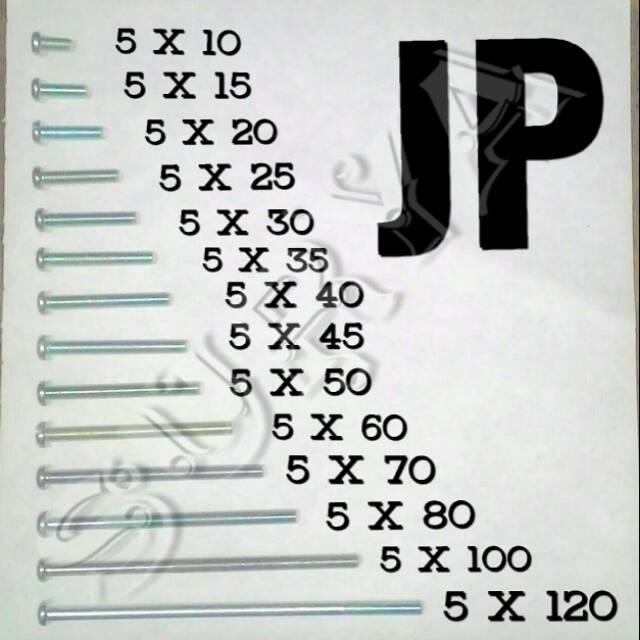 Baut Obeng JP M5 x 20 Obengan + Plus Putih